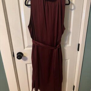 Purple High Neck Belted Evening Dress XL